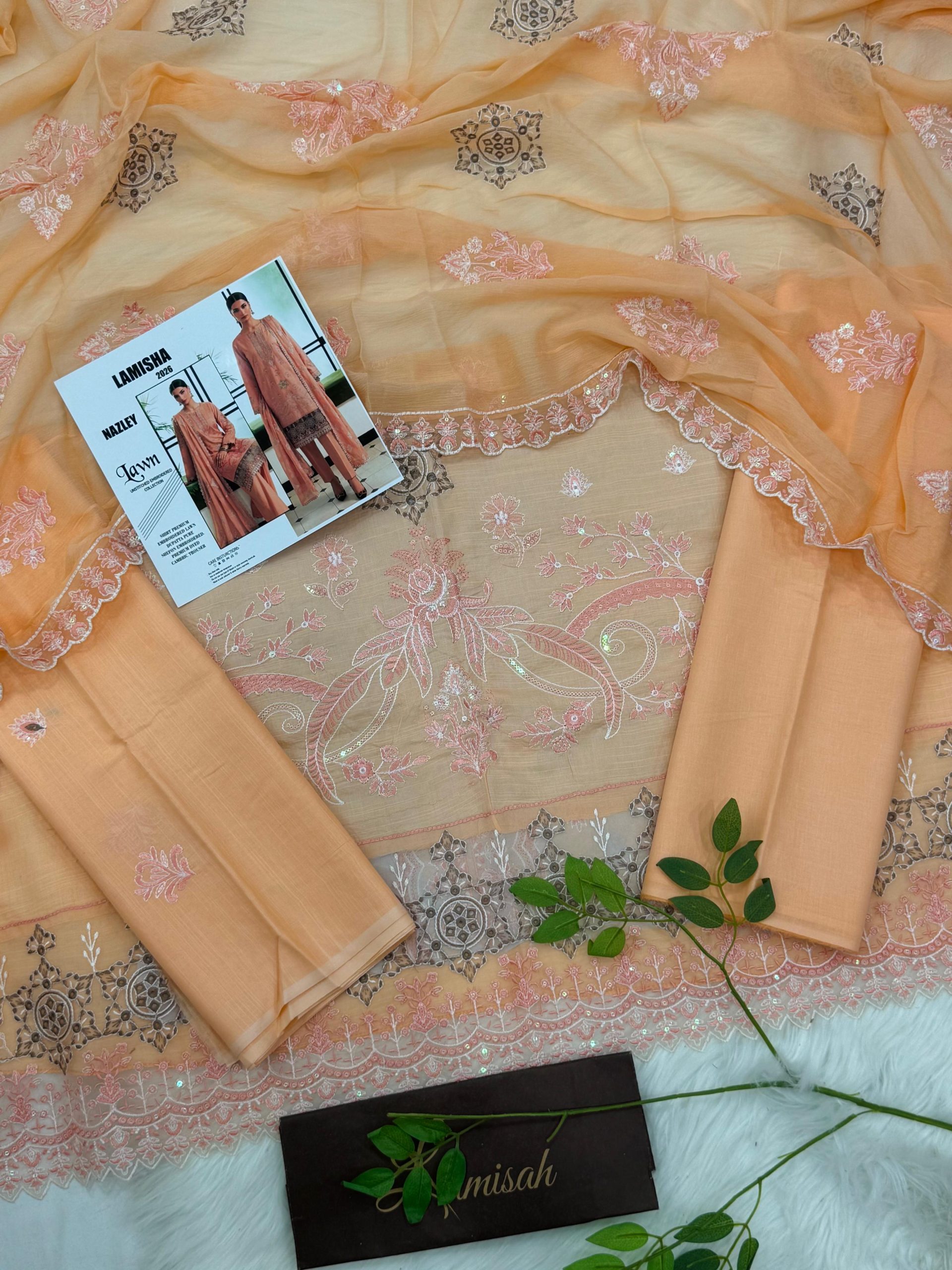 Nazley by Lamisha Lux Emb Lawn 3PC Wholesale Suit