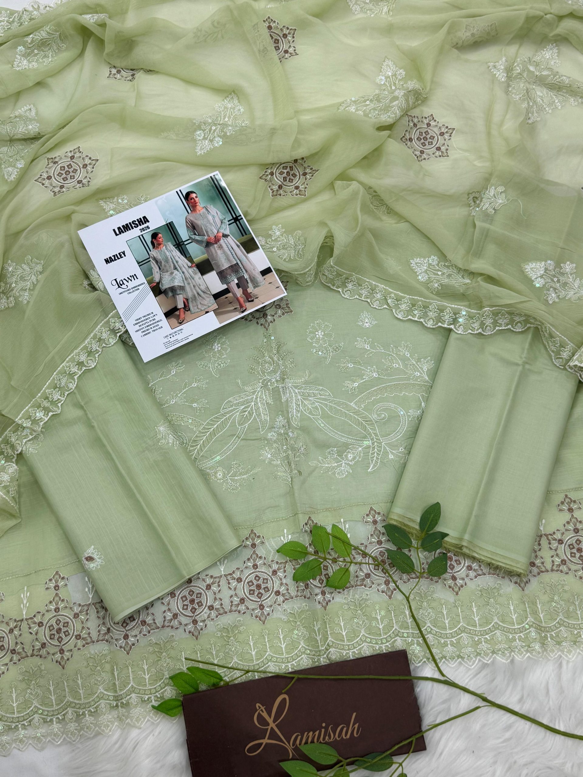 Nazley by Lamisha Lux Emb Lawn 3PC Wholesale Suit
