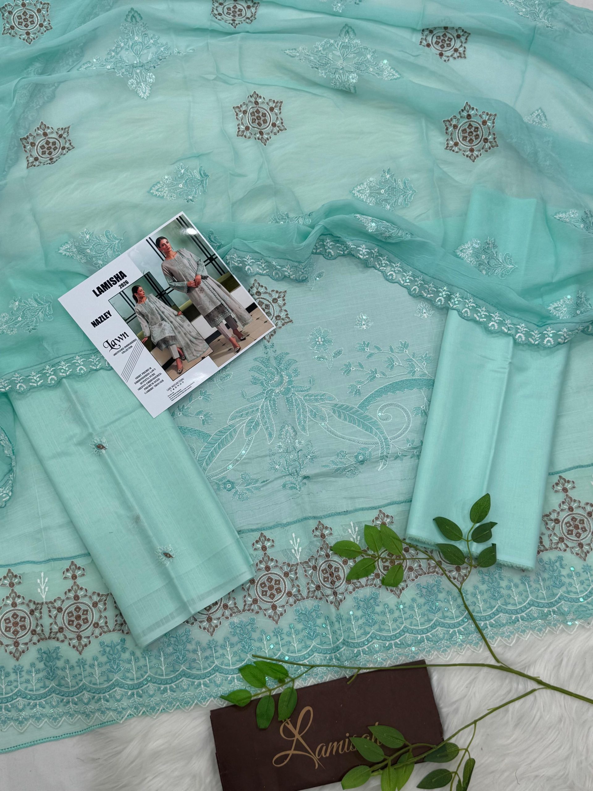 Nazley by Lamisha Lux Emb Lawn 3PC Wholesale Suit