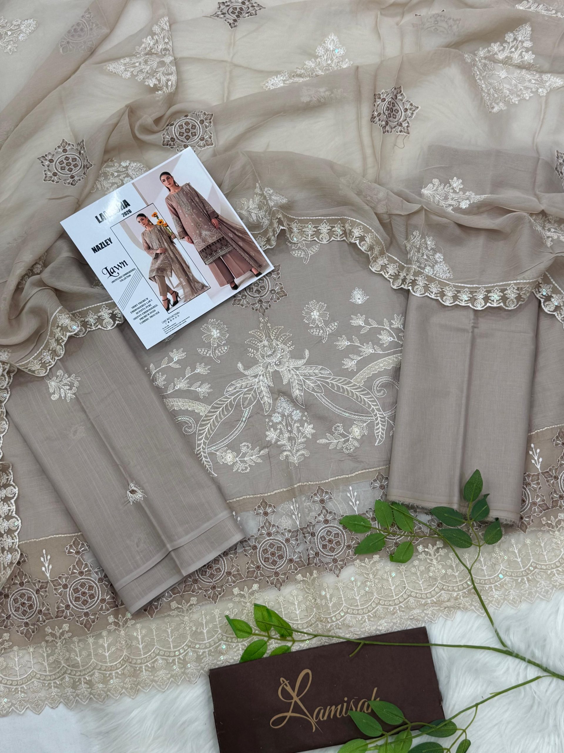 Nazley by Lamisha Lux Emb Lawn 3PC Wholesale Suit