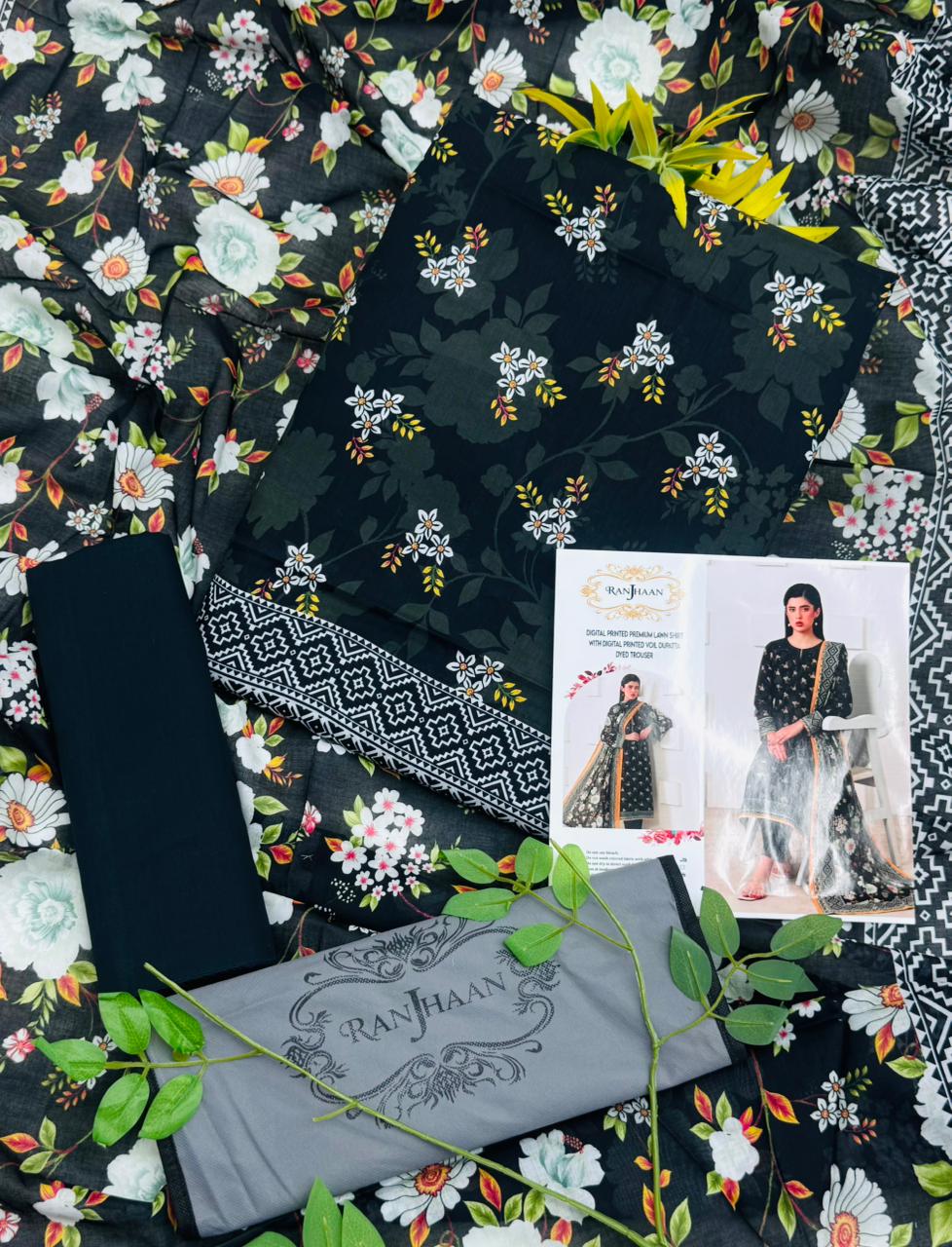 Ranjhaan Premium Lawn 3PC Wholesale Suit