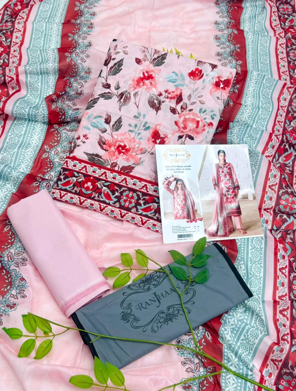 Ranjhaan Premium Lawn 3PC Wholesale Suit