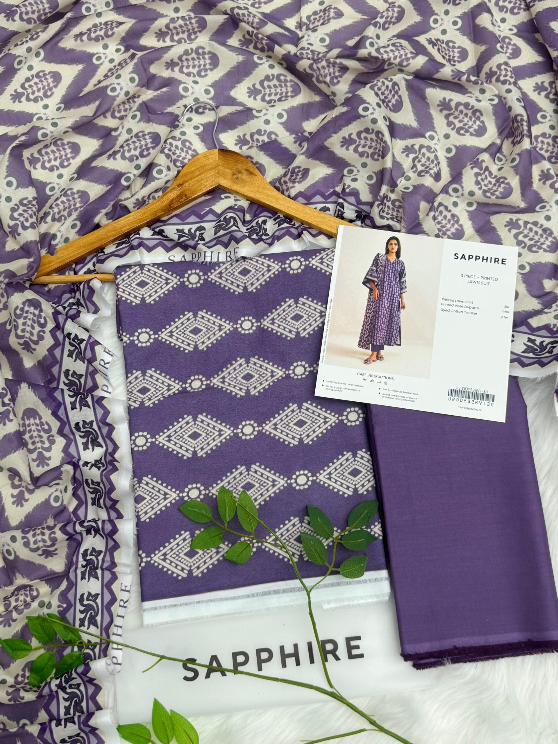 SAPPHIRE Premium Lawn 3PC Wholesale Suit