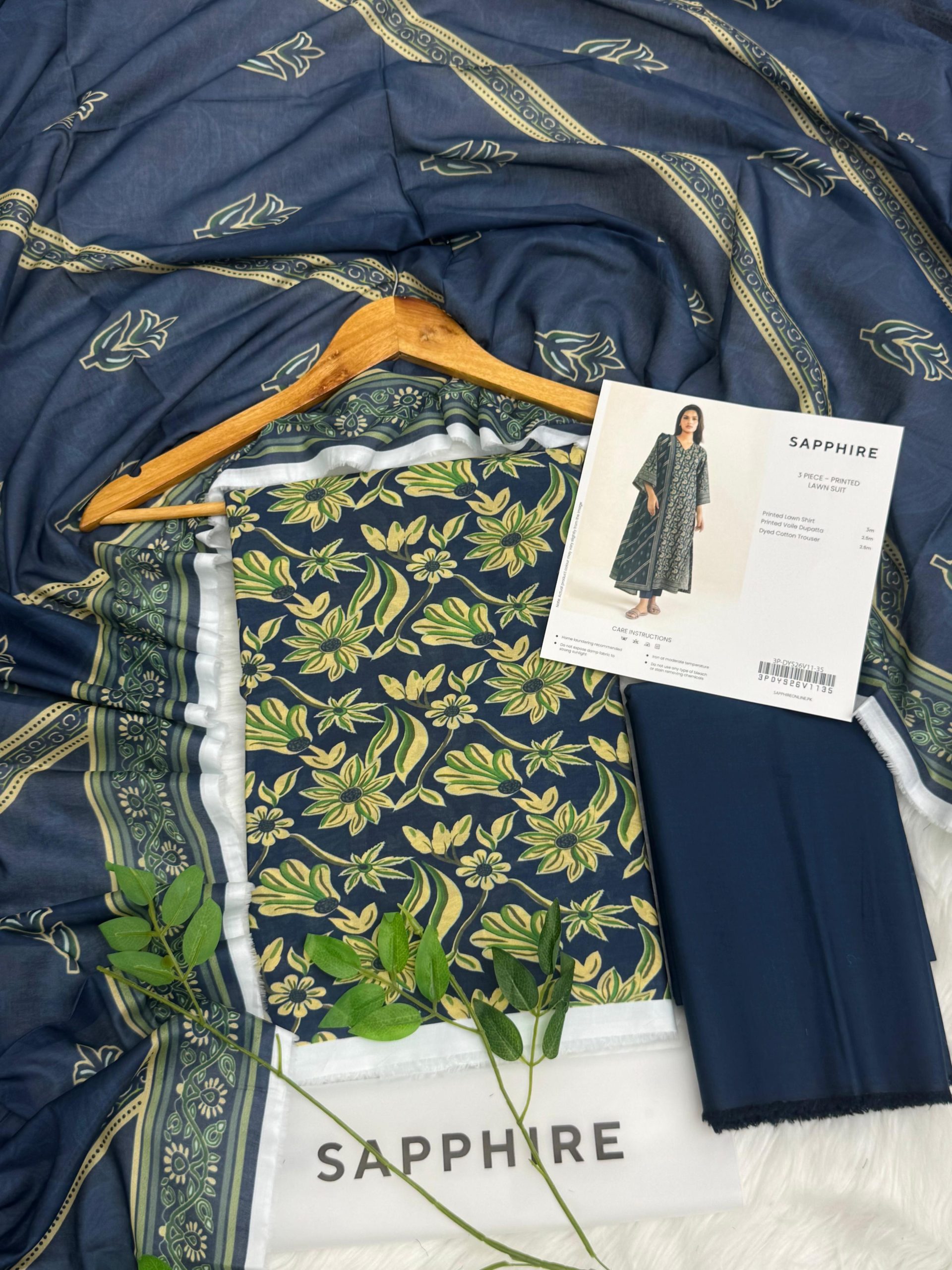 SAPPHIRE Premium Lawn 3PC Wholesale Suit
