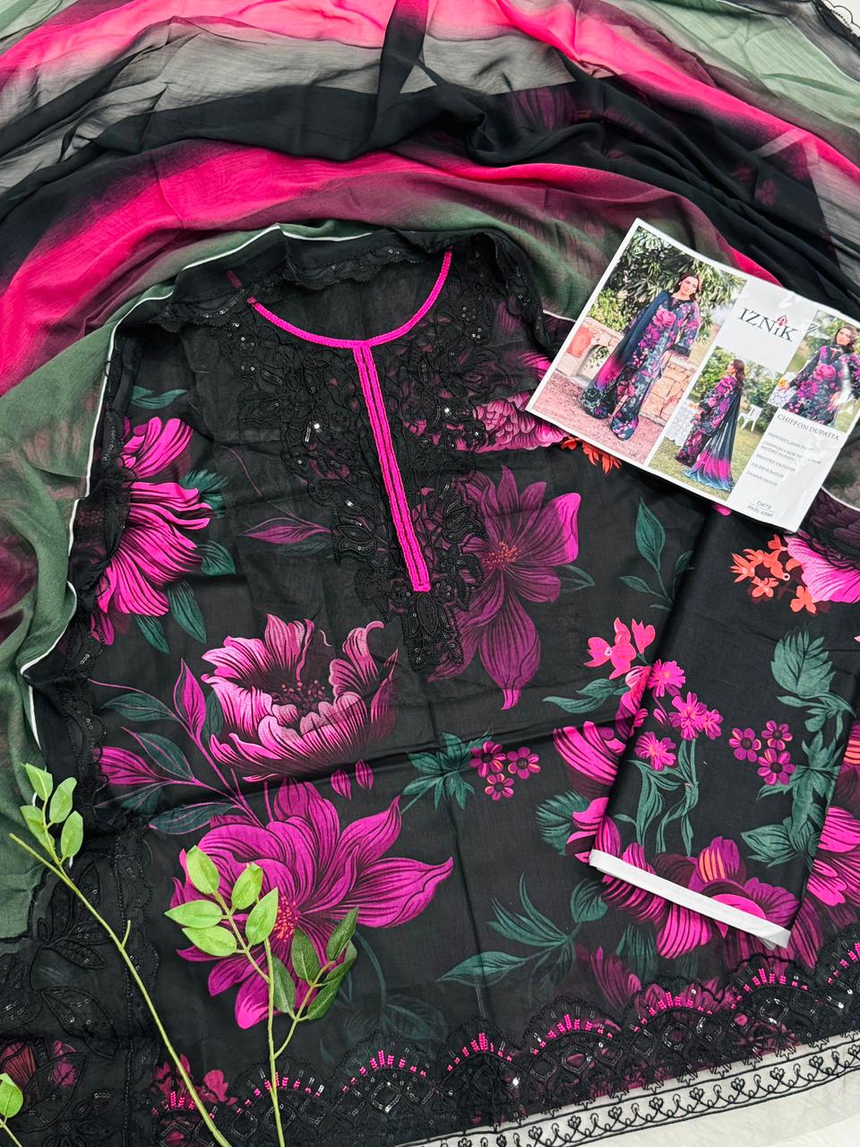 Saya Embroidered Lawn 3PC With Embroidered Dupatta Wholesale Suit