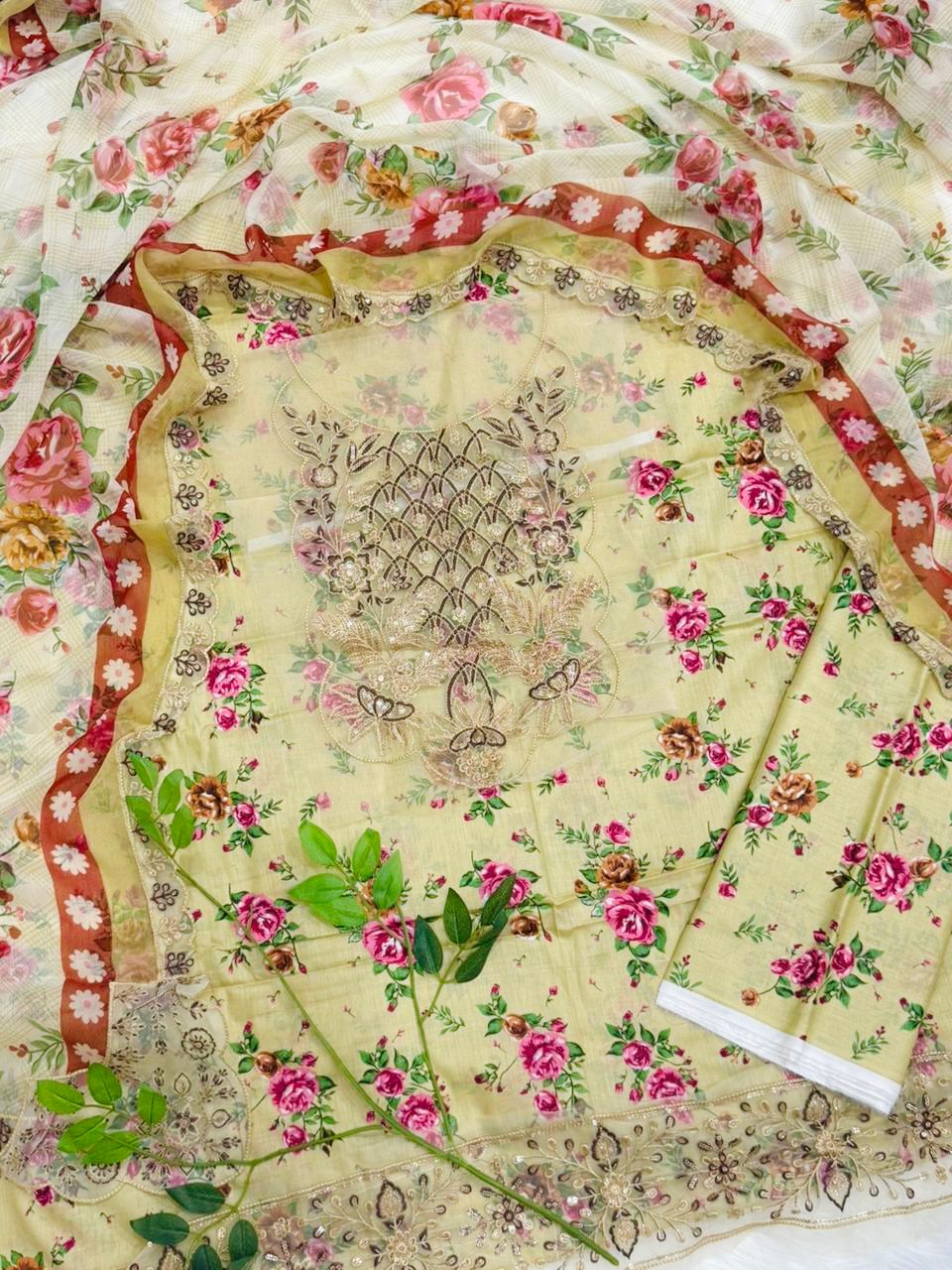 Saya Embroidered Lawn 3PC With Embroidered Dupatta Wholesale Suit