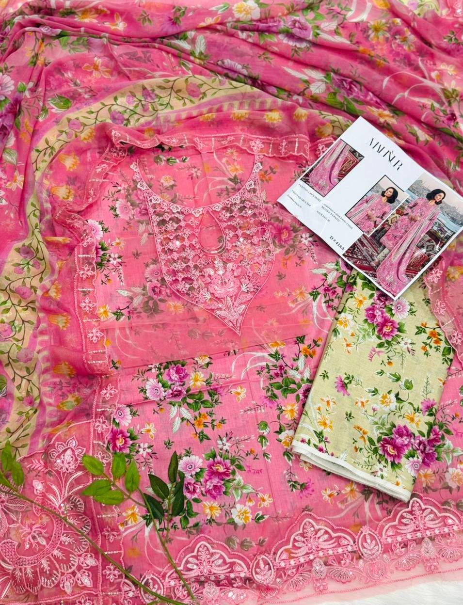 Saya Embroidered Lawn 3PC With Embroidered Dupatta Wholesale Suit