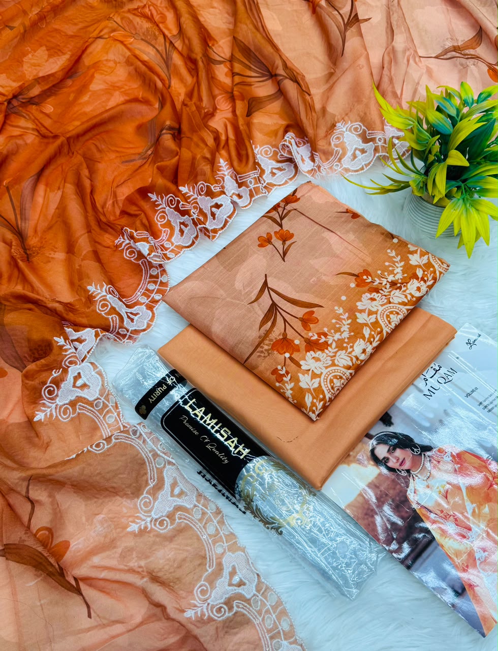 LAMISAH Muqam Luxury Emb Lawn Vol-1 3PC | Wholesale Suits