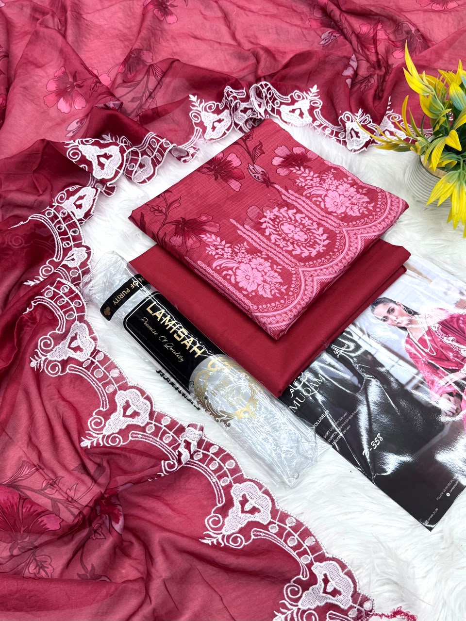 LAMISAH Muqam Luxury Emb Lawn Vol-1 3PC | Wholesale Suits