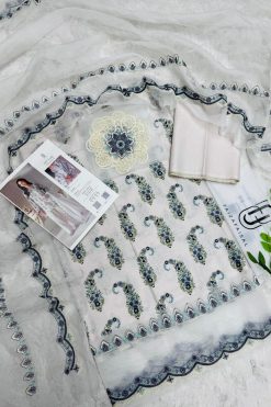 Faiza Faisal FNF Prints Emb Lawn 3PC – Wholesale Suits