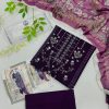 Glamour Emb Lawn with Chiffon Dupatta 3PC Wholesale Suit