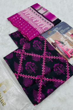SunShine Cotton Emb Cutwork Dupatta 3PC Wholesale Suit