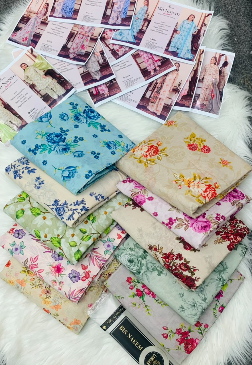 Bin Naeem Orchard – Digital Printed Cambric 3PC