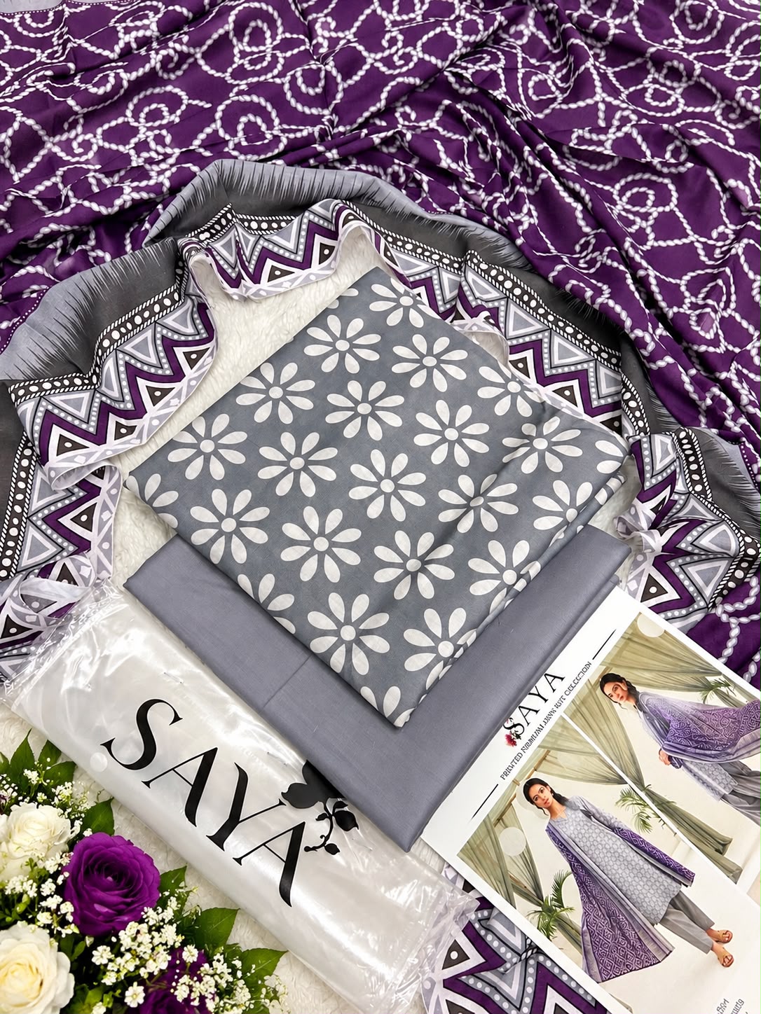 Saya Printed Lawn 3PC - Design 1