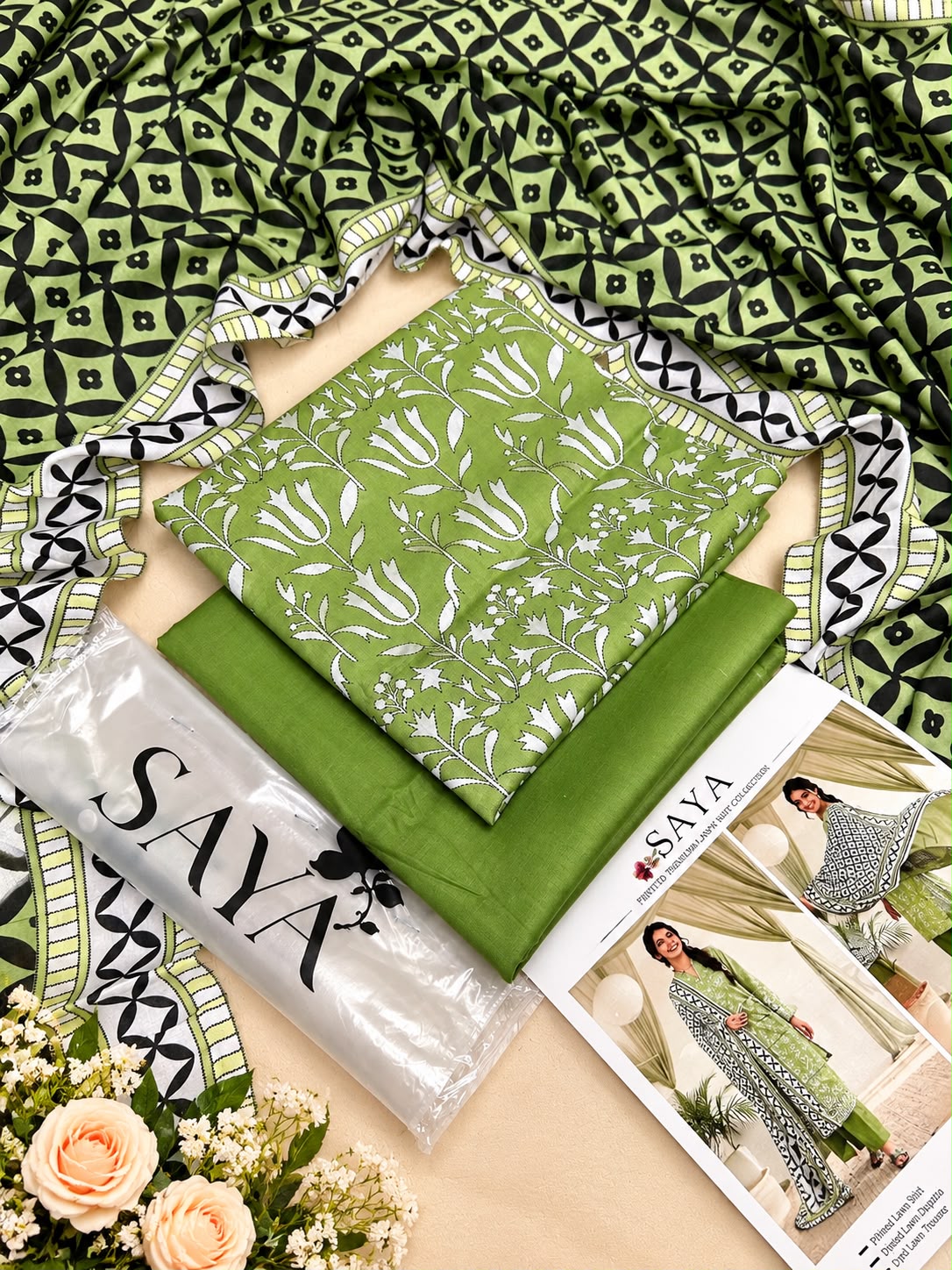 Saya Printed Lawn 3PC - Design 9