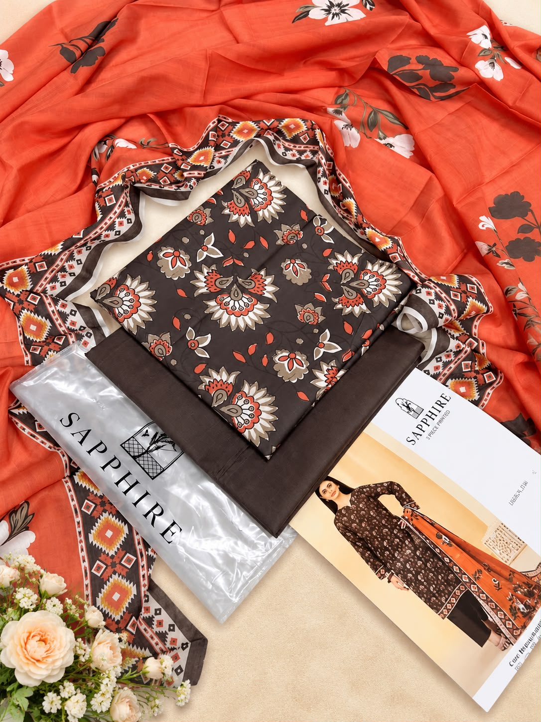 Sapphire Printed Lawn 3PC - Design 5