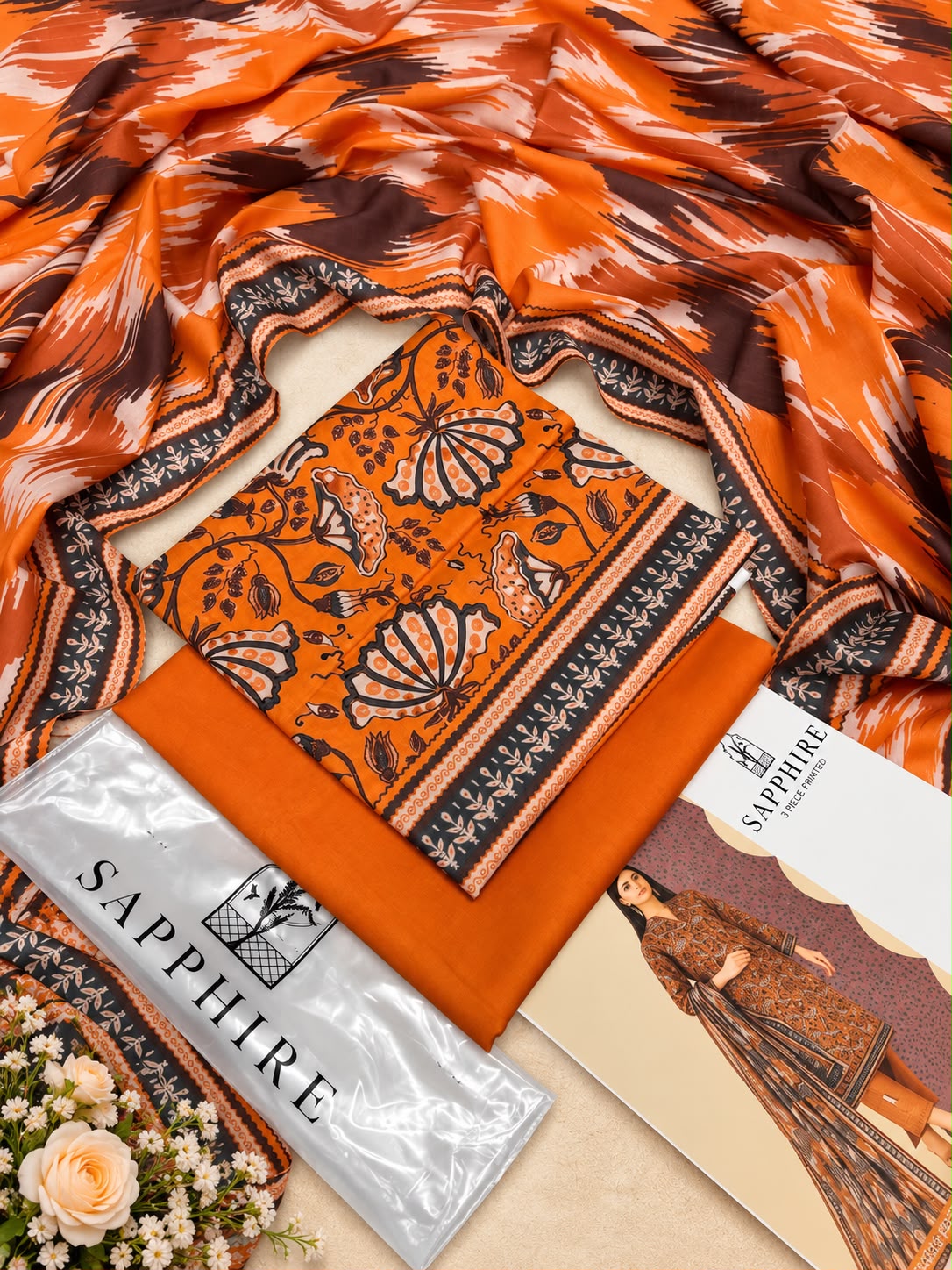 Sapphire Printed Lawn 3PC - Design 8