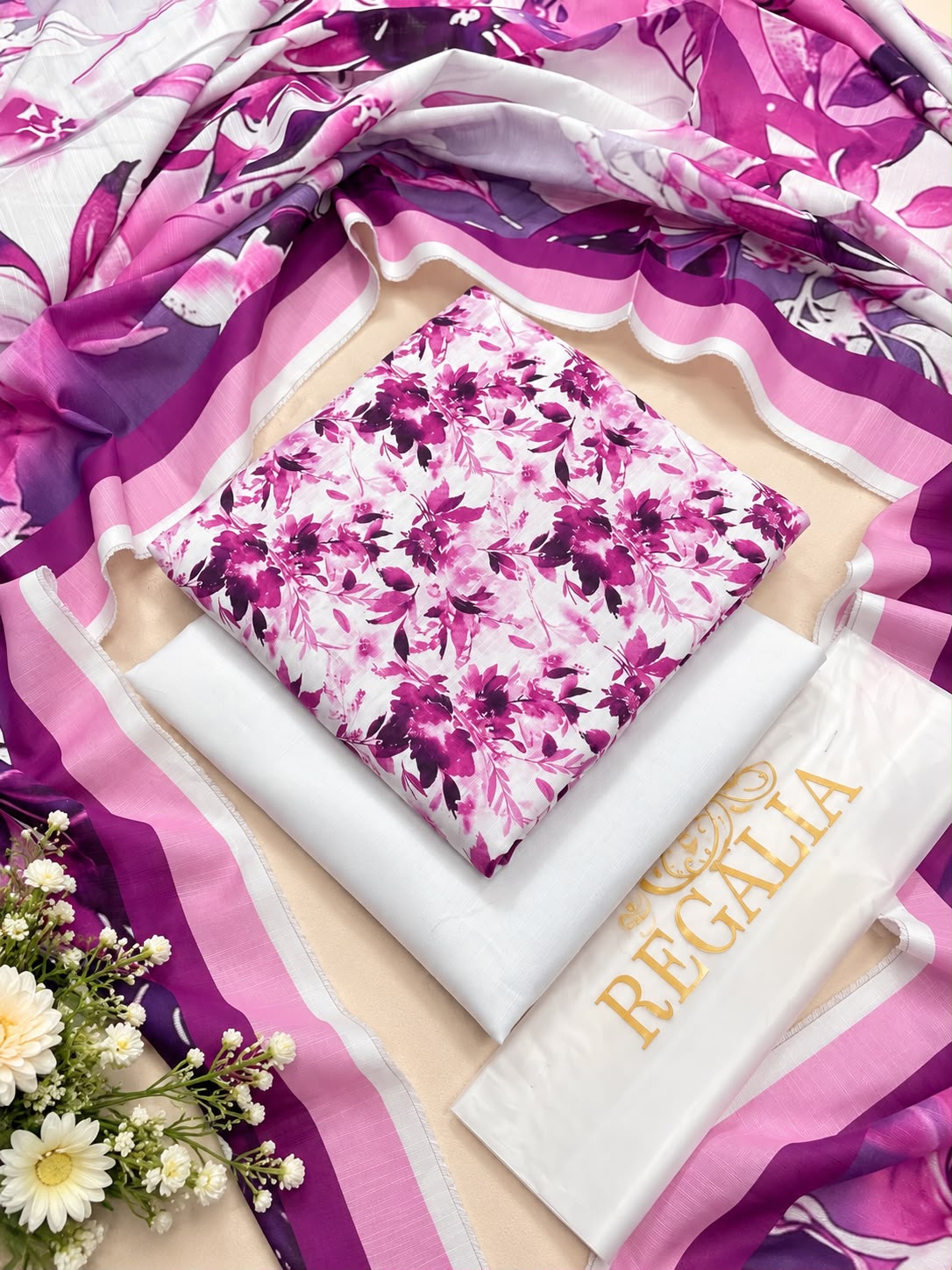 Regalia Khaddar 3PC - Design 1
