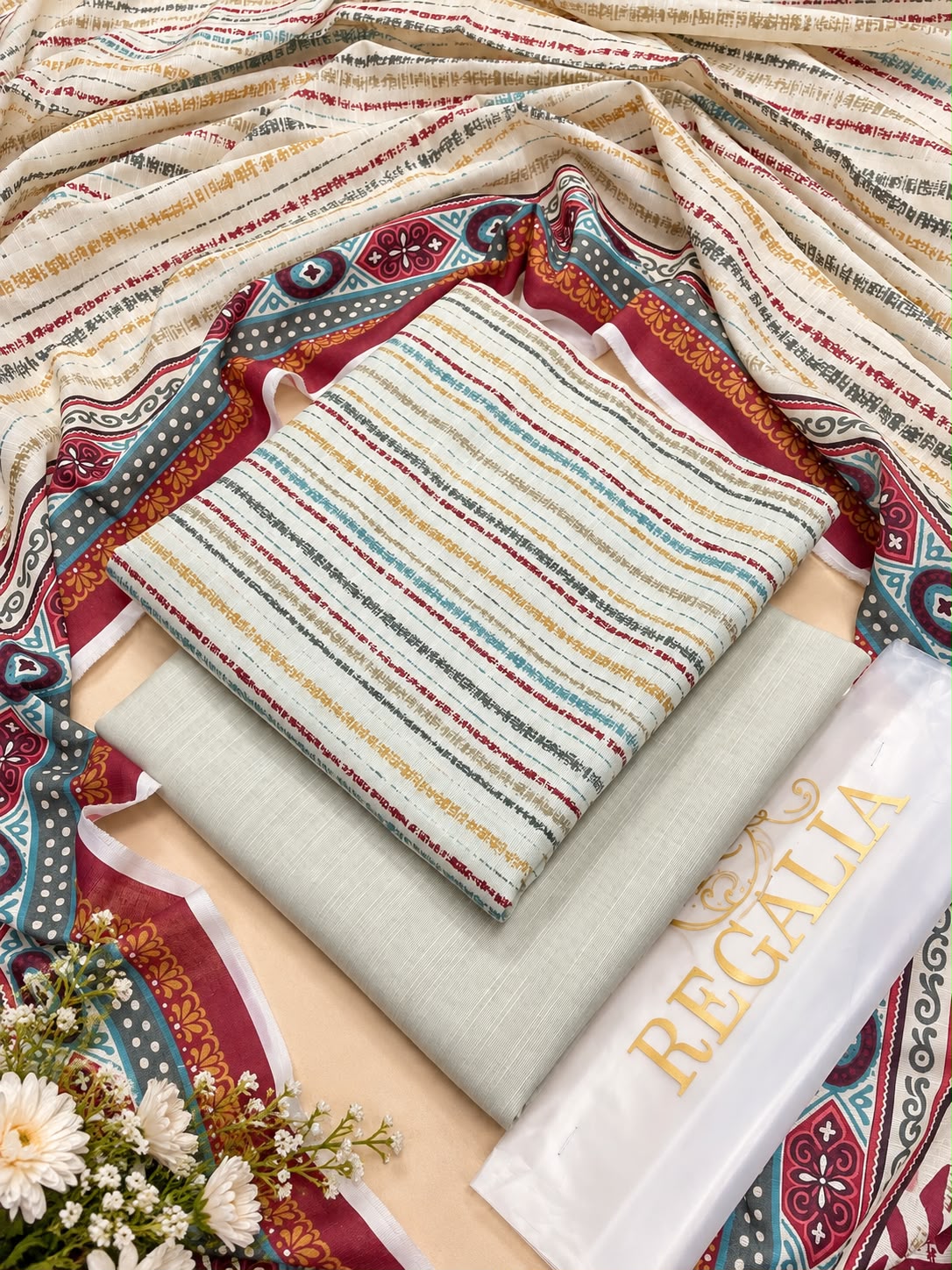 Regalia Khaddar 3PC - Design 5
