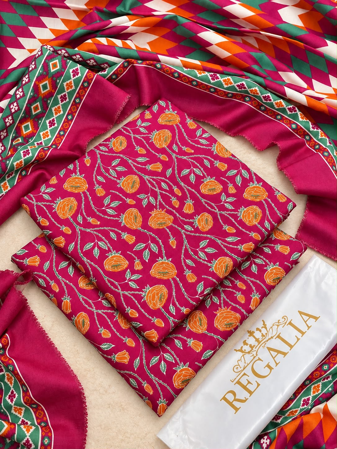 Regalia Khaddar 3PC - Design 8