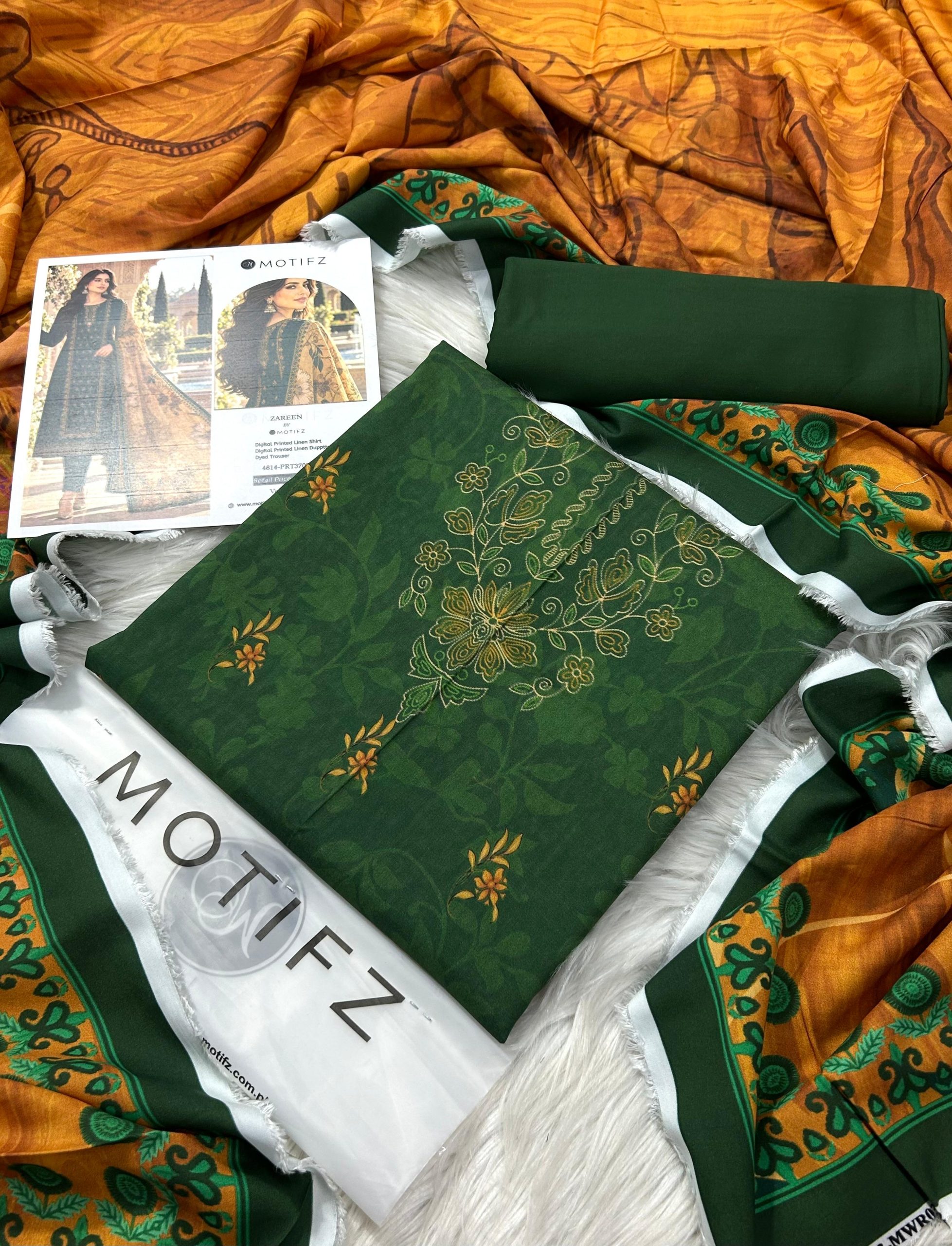 Motifz Linen Vol-4 3PC - Design 3