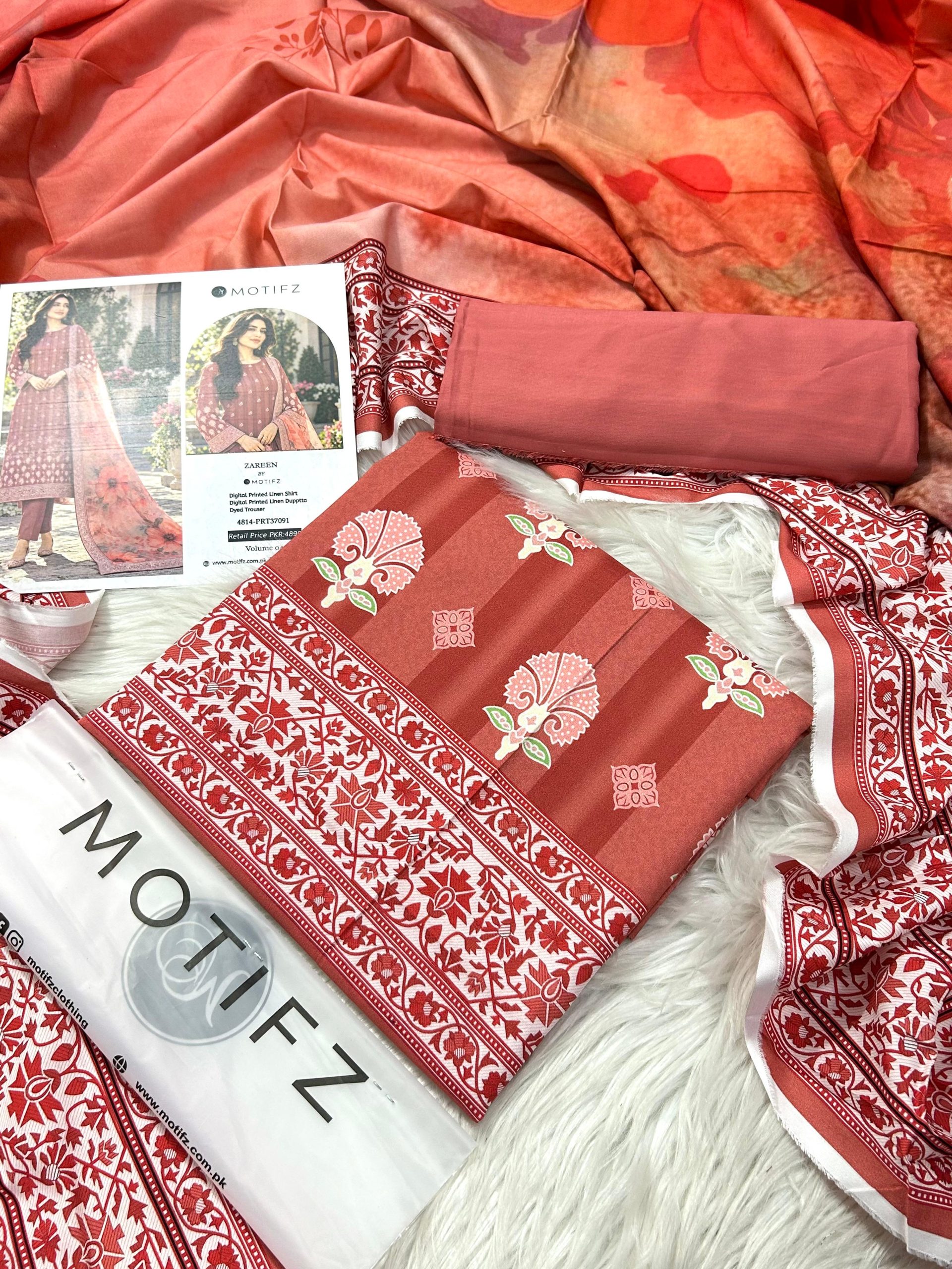 Motifz Linen Vol-4 3PC - Design 4
