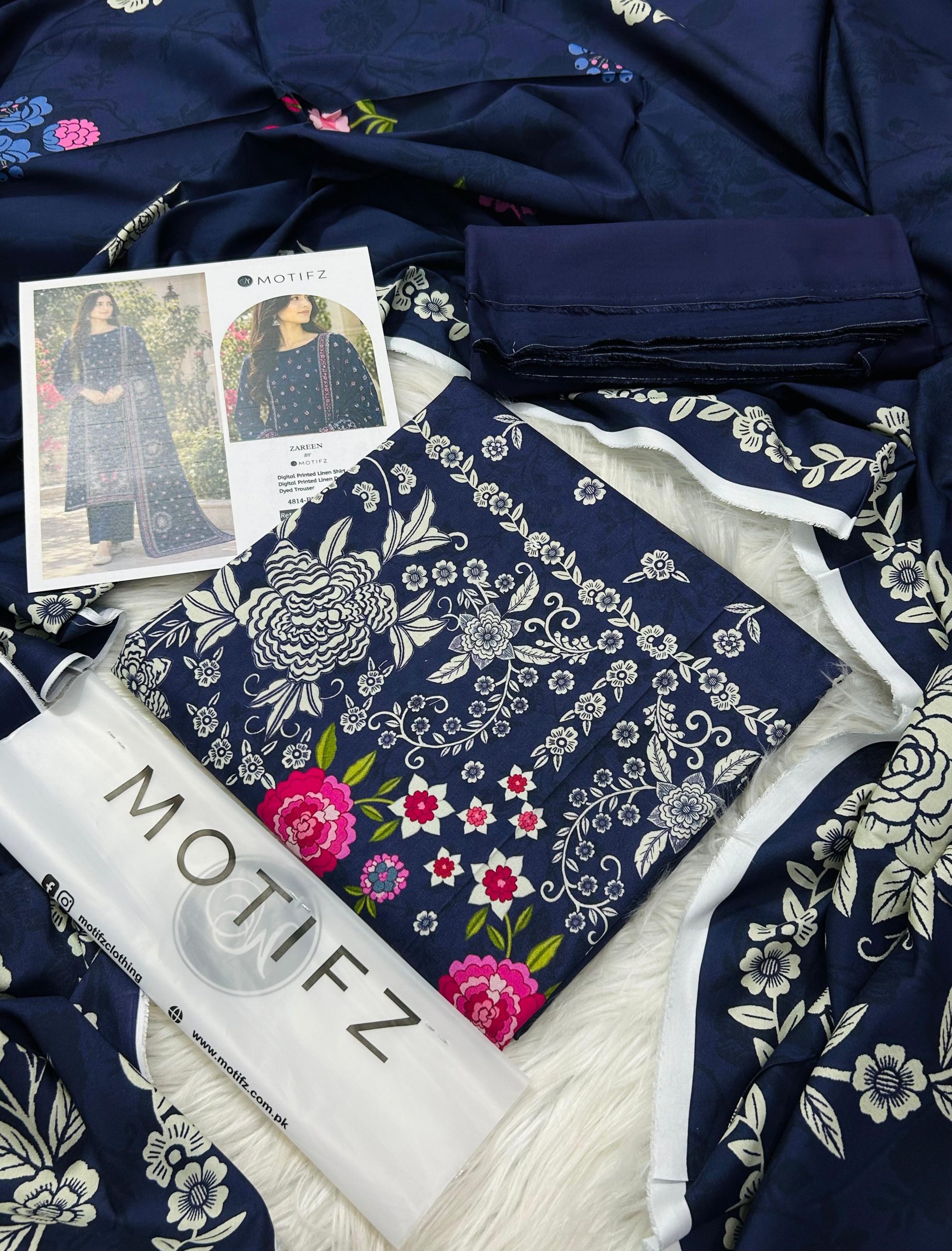 Motifz Linen Vol-4 3PC - Design 6