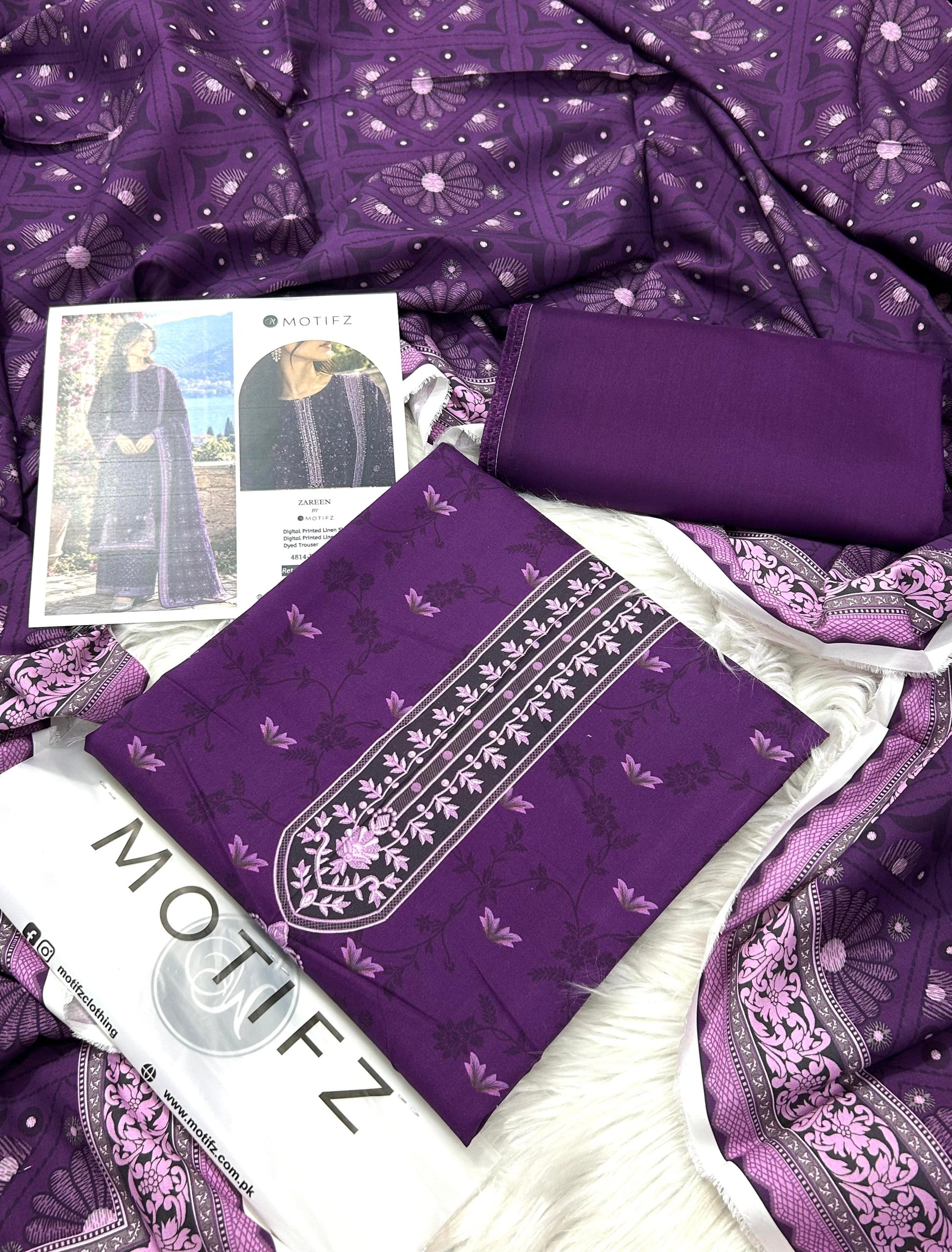 Motifz Linen Vol-4 3PC - Design 9
