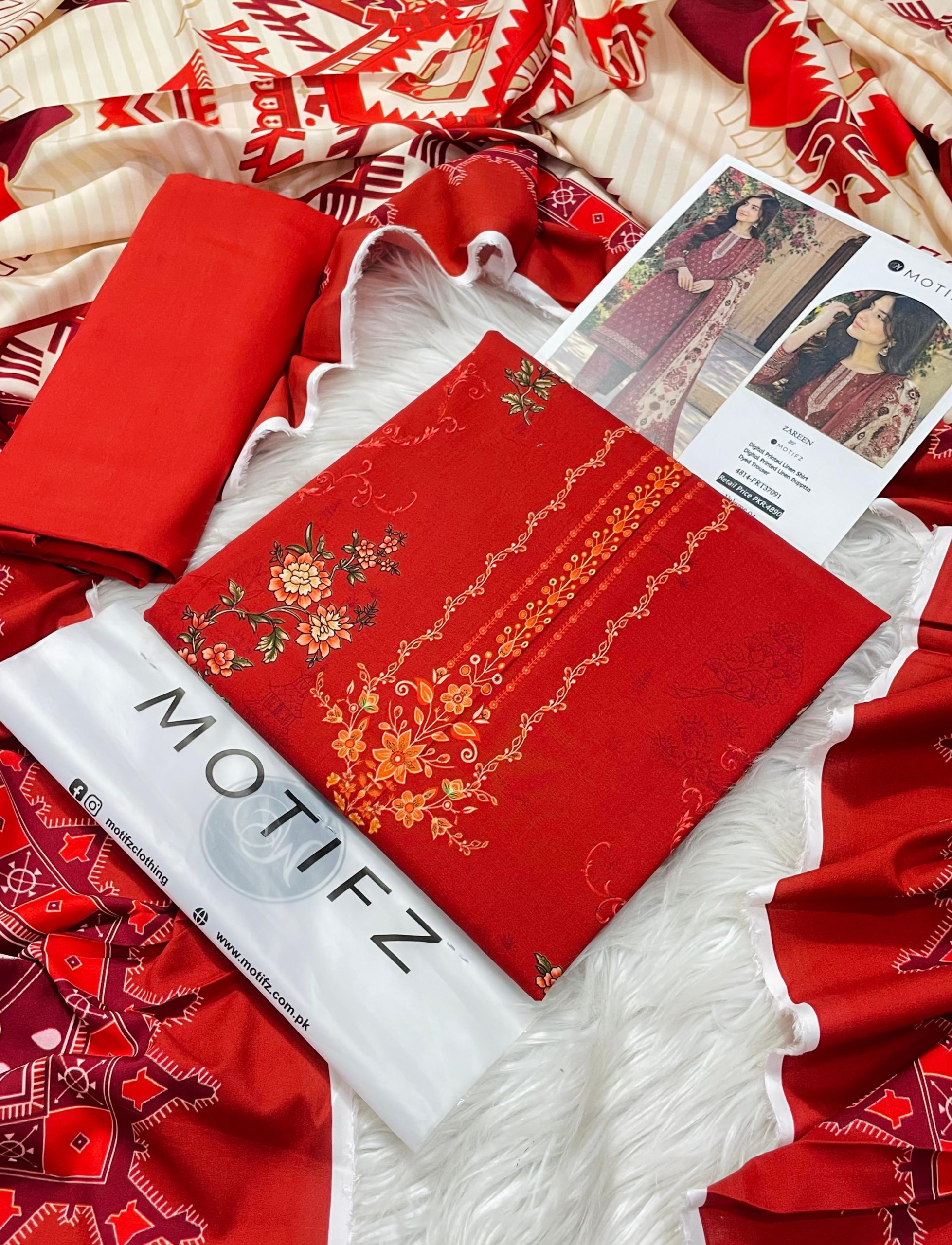 Motifz Linen Vol-3 3PC - Design 4