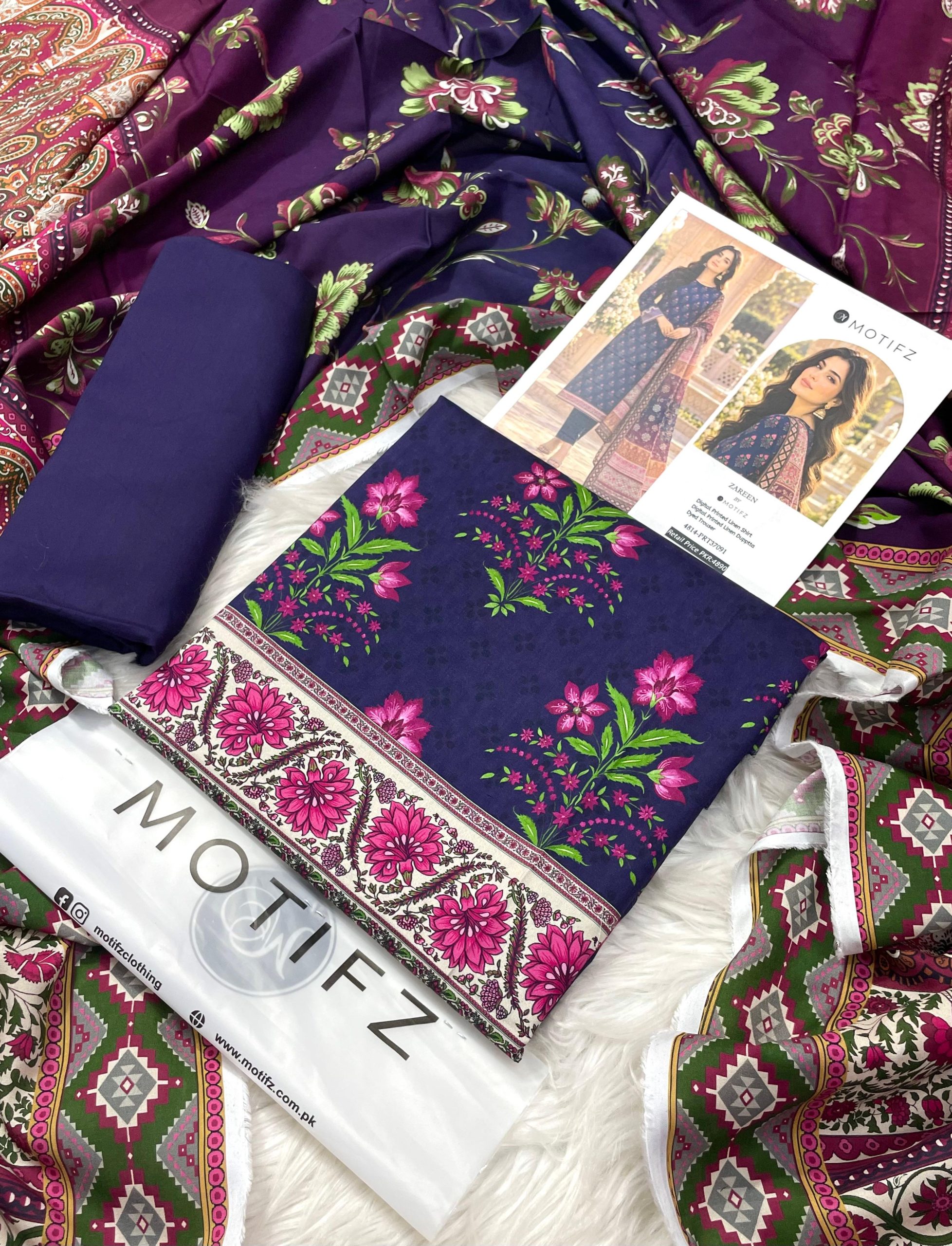 Motifz Linen Vol-3 3PC - Design 5