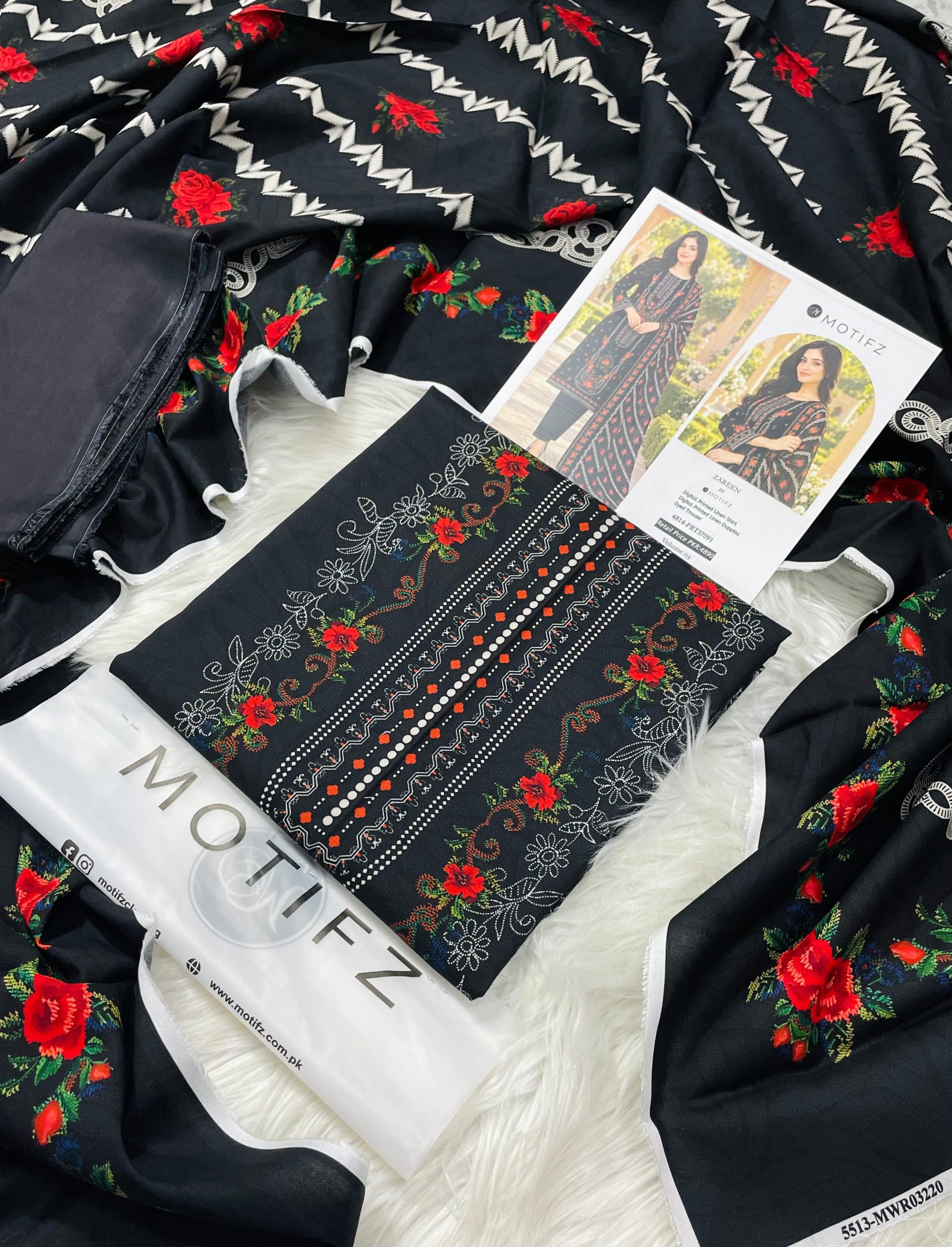 Motifz Linen Vol-3 3PC - Design 6
