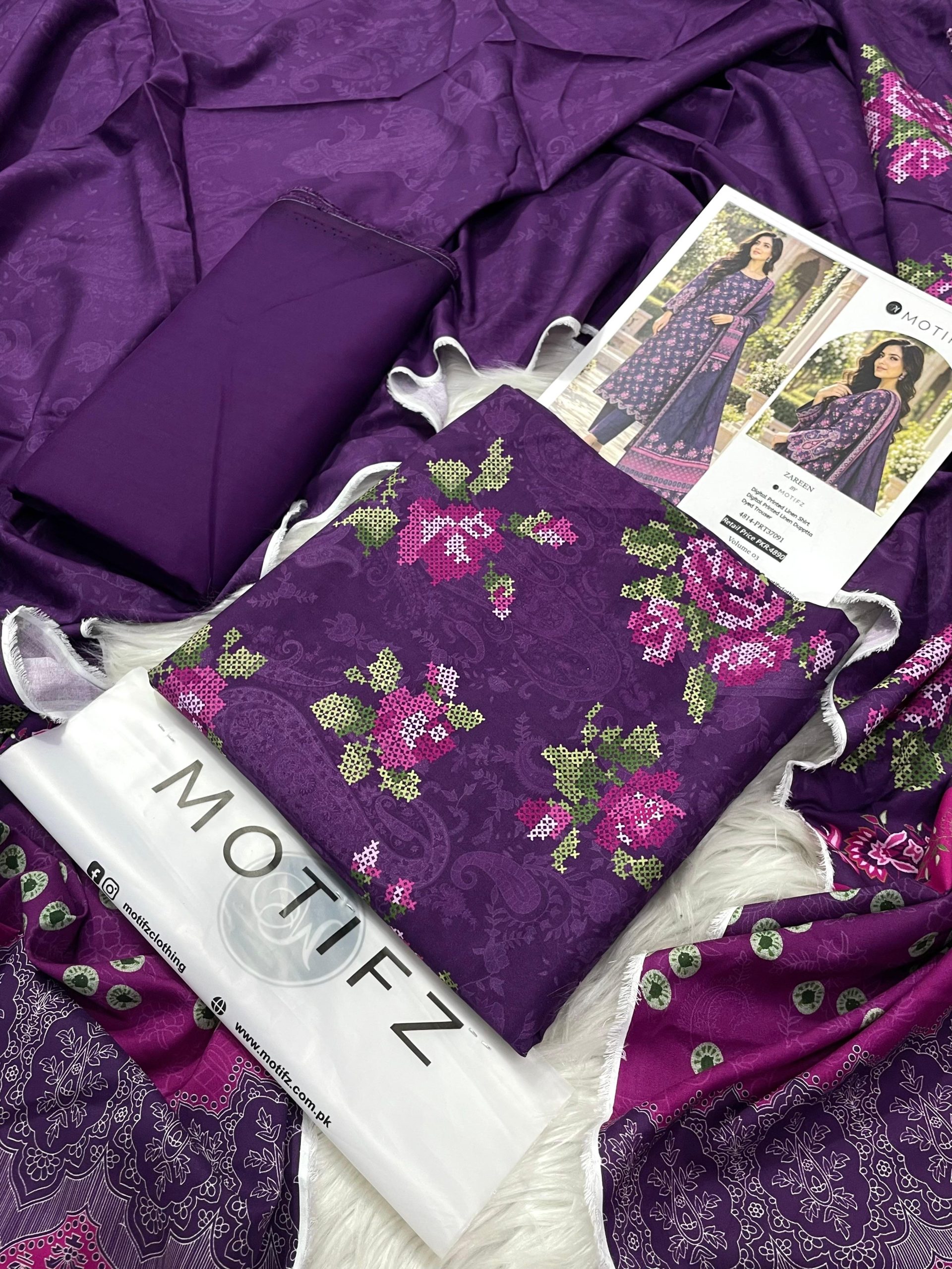 Motifz Linen Vol-3 3PC - Design 7