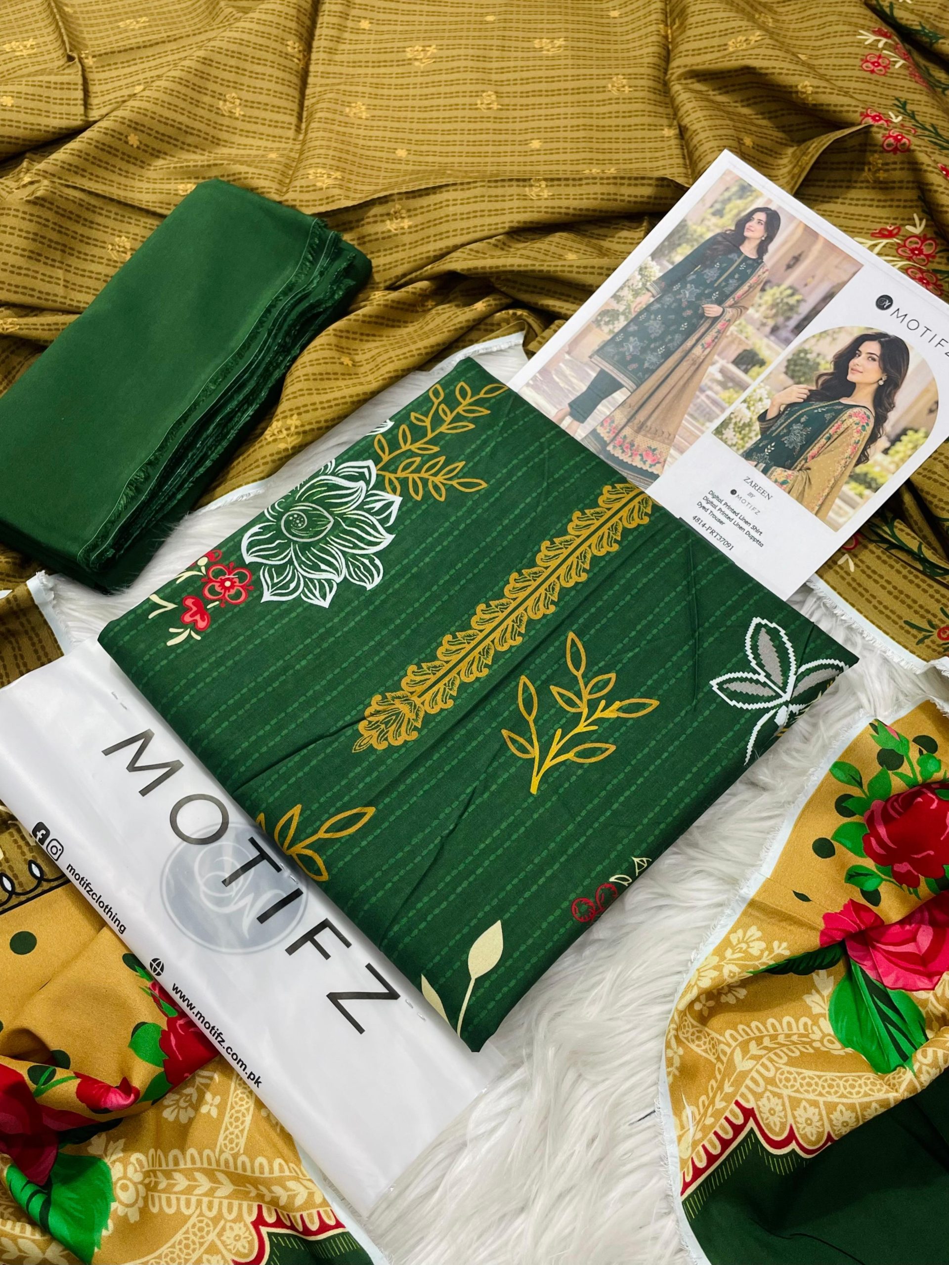 Motifz Linen Vol-3 3PC - Design 9